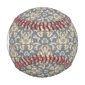 Balle De Baseball Motif Monogramme Damas (Devant)