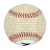 Balle De Baseball Motif Monogramme Zigzag (Dos)