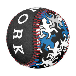 Balle De Baseball Motif Mosaic Geckos - bleu noir blanc gris