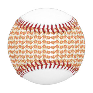 Balle De Baseball motif orange et blanc sur arrière - plan blanc