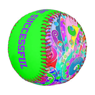Balle De Baseball Motif Peint À La Main Et Numériquement Art 22