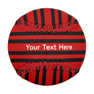 Balle De Baseball Motif Rayures Rouge Noir