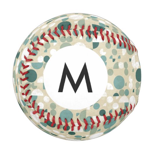 Balle De Baseball Motif rétro Abstrait Monogramme (Devant Gauche)