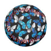 Balle De Baseball Motif sans couleur foncée avec papillons bleus Mor (Devant Gauche)