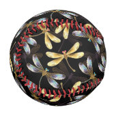 Balle De Baseball Motif sans couture avec libellules d'or (Devant Gauche)