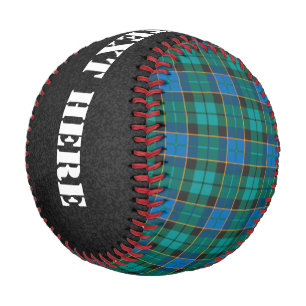Balle De Baseball Motif Tartan plaids - bleu traditionnel vert
