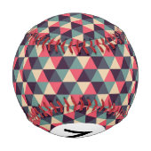 Balle De Baseball Motif Triangle turquoise Et Rose (Dos)