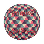 Balle De Baseball Motif Triangle turquoise Et Rose (Devant)