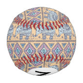 Balle De Baseball Motif tribal Blue Ethnic Elephant (Dos)