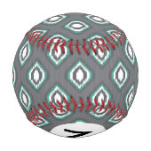 Balle De Baseball Motif tribal de ikat rétro géométrique (Dos)