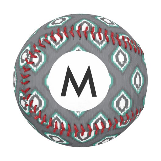Balle De Baseball Motif tribal de ikat rétro géométrique (Devant Gauche)