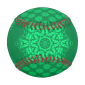 Balle De Baseball Motif vert floral damassé (Devant)