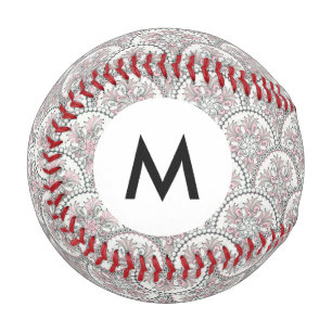Balle De Baseball Motif Vintage du centre de monogramme