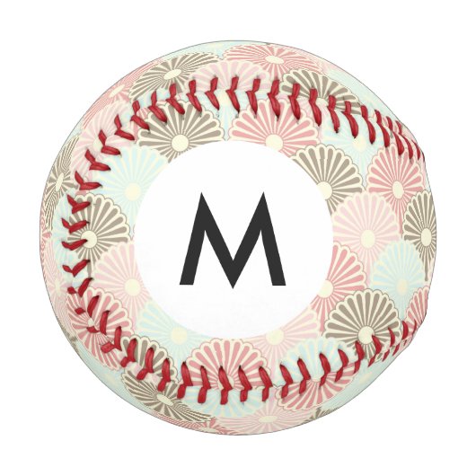 Balle De Baseball Motif vintage japonais Monogramme (Devant Gauche)