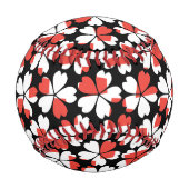 Balle De Baseball Motifs de fleurs blanches rouges mignonnes (Dos)