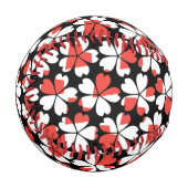 Balle De Baseball Motifs de fleurs blanches rouges mignonnes (Devant Gauche)