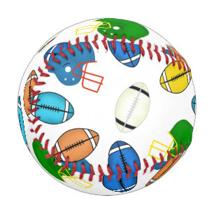 Balle De Baseball Motifs de thème sportif de ballons et de casques d