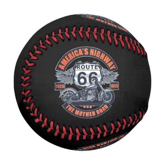 Balle De Baseball Motos et route 66 (Dos Droite)