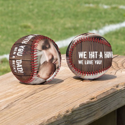 Balle De Baseball Multi Photo Home Run Papa Fête des pères