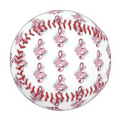 Balle De Baseball Musical treble clef notes with sakura flowers (Devant Gauche)