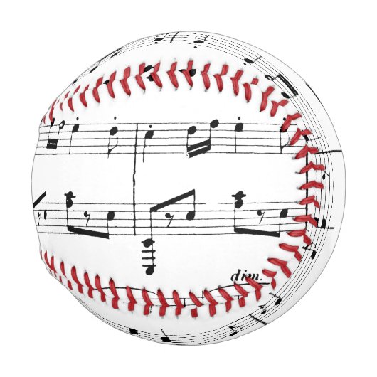 Balle De Baseball Musique en feuille blanche (Devant Droite)
