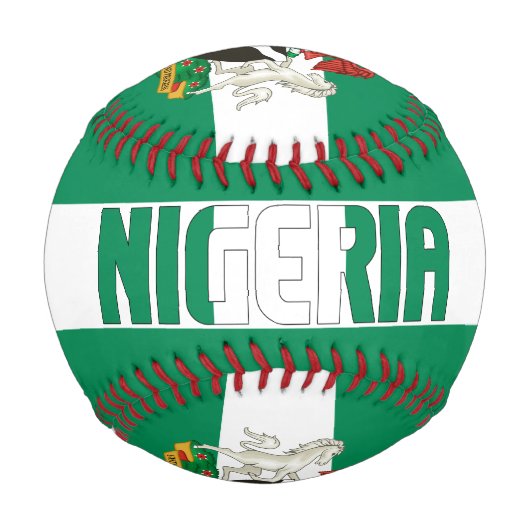Balle De Baseball Nigeria Drapeau et blason Patriotique (Devant)