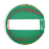 Balle De Baseball Nigeria Drapeau et blason Patriotique (Devant Gauche)