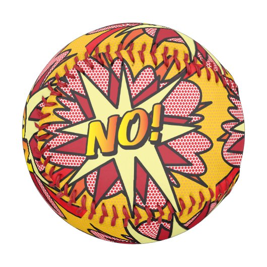 Balle De Baseball NO Fun Retro Comic Book Pop Art (Devant Gauche)