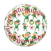 Balle De Baseball Noël Joyeux elfe avec Motif cadeau (Devant Gauche)