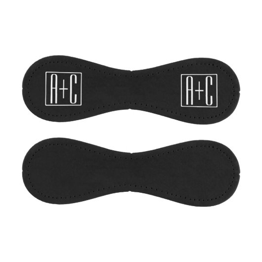 Balle De Baseball Noir & Blanc | Initiales de couple (Panneaux)