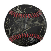 Balle De Baseball Noir d'art Abstrait (Dos)