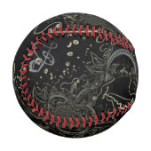 Balle De Baseball Noir d'art Abstrait (Devant Gauche)
