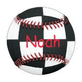 Balle De Baseball Noir et blanc personnalisé Baseball (Devant)