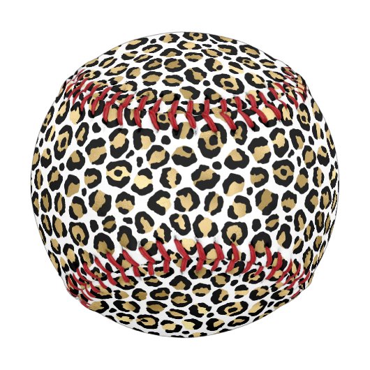Balle De Baseball Noir Or Empreinte de léopard Baseball (Devant)