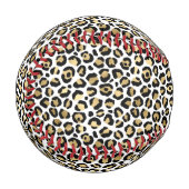 Balle De Baseball Noir Or Empreinte de léopard Baseball (Devant Gauche)