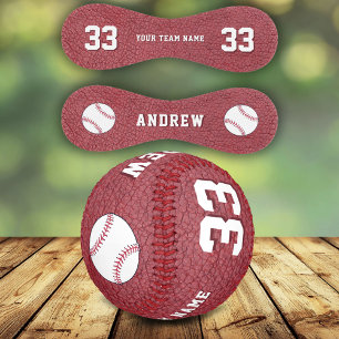 Balle De Baseball Nom de l'équipe et numéro du joueur en impression