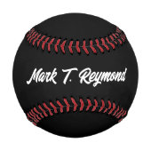Balle De Baseball Nom de script moderne en noir (Devant)