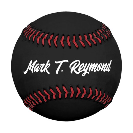 Balle De Baseball Nom de script moderne en noir (Devant)