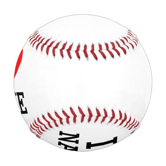 Balle De Baseball Nom du coeur (Devant)