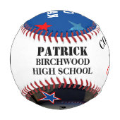 Balle De Baseball Nom du joueur de baseball de fin d'études (Devant)