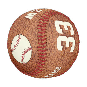 Balle De Baseball Nom du joueur en impression cuir Numéro d'équipe