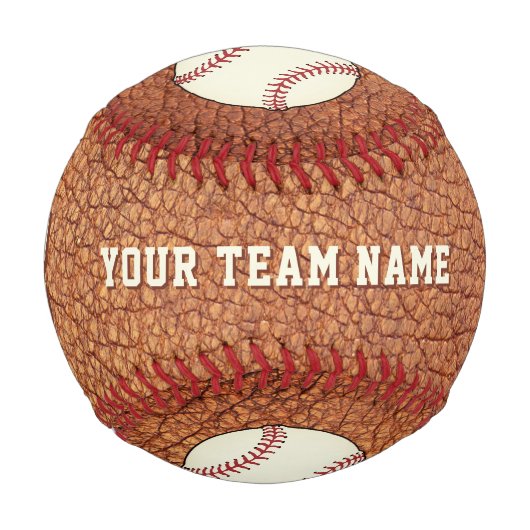 Balle De Baseball Nom du lecteur d'impression en cuir Numéro d'équip (Devant)