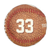 Balle De Baseball Nom du lecteur d'impression en cuir Numéro d'équip (Devant Gauche)