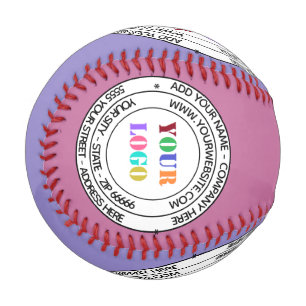 Balle De Baseball Nom du logo du texte personnalisé Adresse Site Web