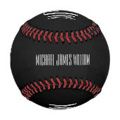 Balle De Baseball Nom du monogramme Noir moderne (Dos)