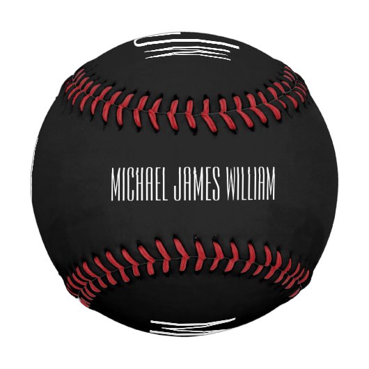 Balle De Baseball Nom du monogramme Noir moderne (Devant)