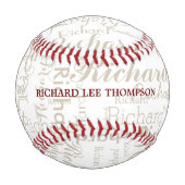 Balle De Baseball Nom personnalisé avec initiales Monogramme personn (Dos)
