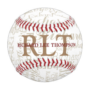 Balle De Baseball Nom personnalisé avec initiales Monogramme personn