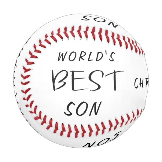 Balle De Baseball Nom personnalisé du meilleur fils du monde (Dos Droite)