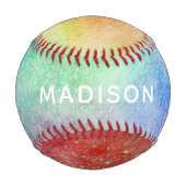 Balle De Baseball Nom personnalisé Explosion de couleur (Devant)
